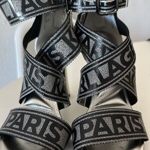 Karl Lagerfeld Black and Silver Sandals